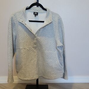 Gray Quilted Pullover